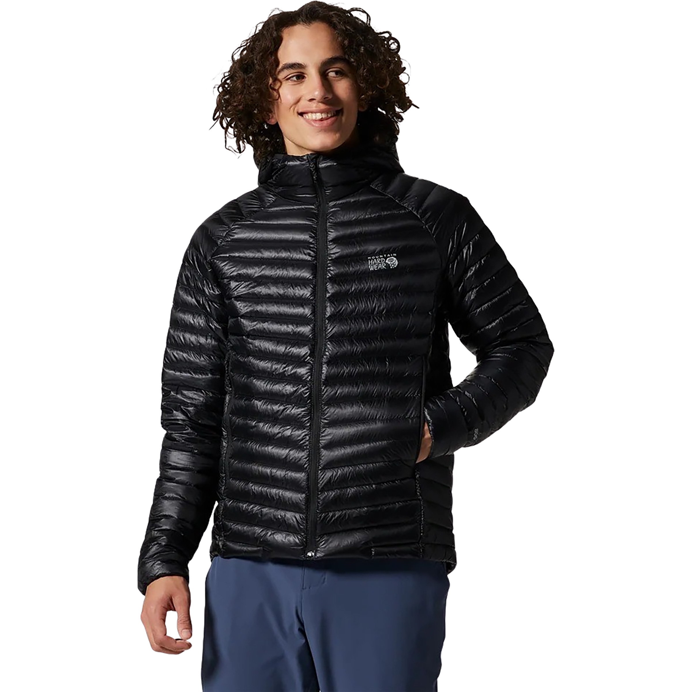 Mountain Hardwear Ghost Whisperer Hoody Herren Isolationsjacke grau Größe L Trekking Klein verpackbar Wasserabweisend