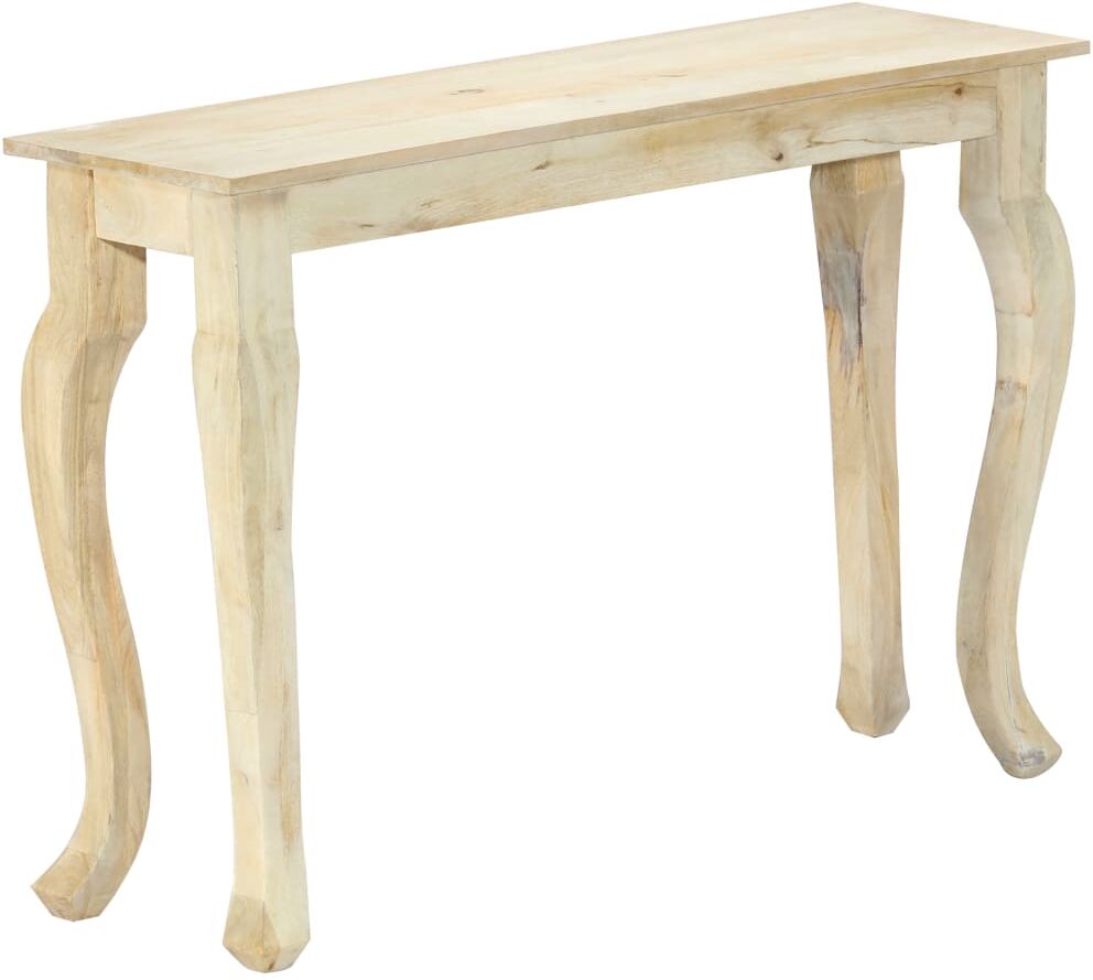 vidaXL Mesa consola de 110x35x77 cm, madera maciza de mango Marrón