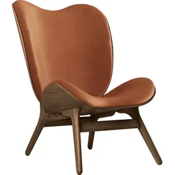 Conversation Piece Dunes Rust Sessel 106 cm aus Leder auf dunklen Eichenbeinen