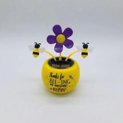 Inspire Essentials Solar Powered Swinging Sunflower Car Ornament a