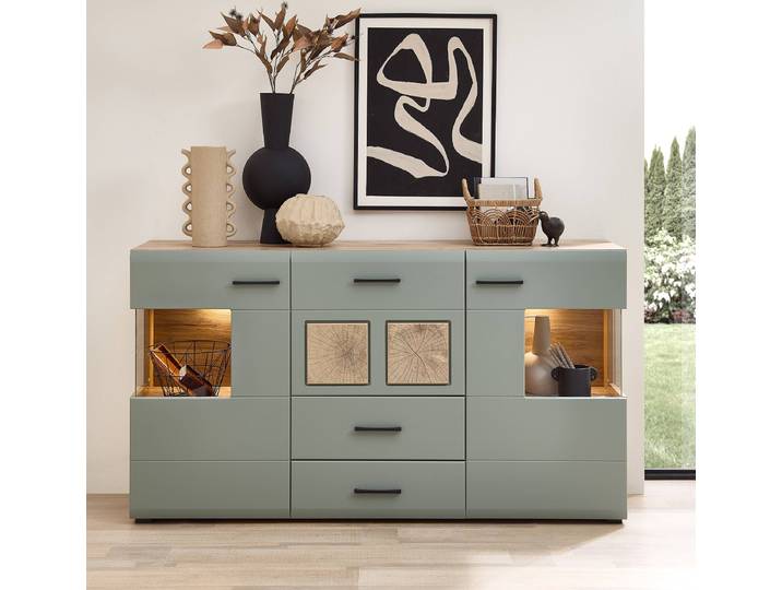 Buffet 170 x 94 x 42cm Vert/Bleu/Menthe