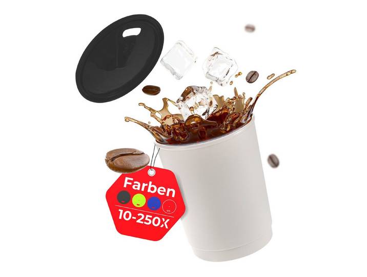 achilles Mehrwegbecher Kaffeebecher, Mehrwegbecher, Trinkbecher, LFGB geprüft, 330 ml, Kunststoff, (100-tlg)