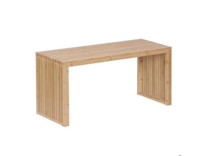 Relaxdays Banc en bambou sans dossier 43 x 90 x 33 cm naturel moderne entrée cuisine salle de bain chambre