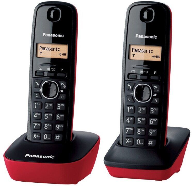 TELEFONE SEM FIOS PANASONIC TG1612 DUO VERMELHO