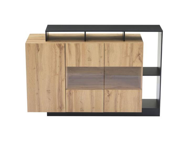 Buffet LED moderne MDF avec commande Bluetooth couleur bois