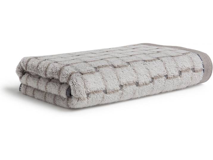 Duschtuch MÖVE Geometric Shapes Mesh 67 x 140 cm , beige, B:67cm L:140cm, Obermaterial: 100% Baumwolle, Handtücher, Duschtuch