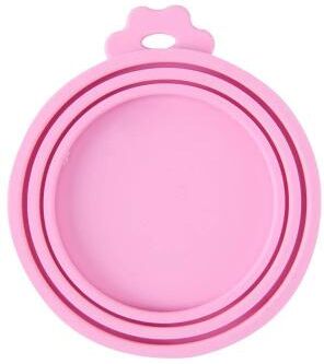 Uplifted Goods Reusable Pet Food Can Cover And Spoon Set pink 1cover