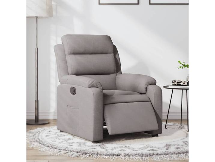 vidaXL Relaxsessel Elektrisch Taupe Stoff