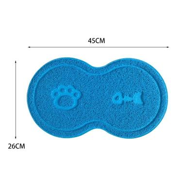 Non Slip Waterproof Pet Food Placement & Litter Mat blue