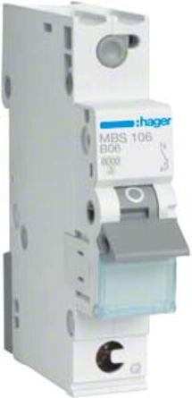 Hager Disjoncteur unipolaire B-6A, 6kA, 1M QC MBS106 (MBS106)