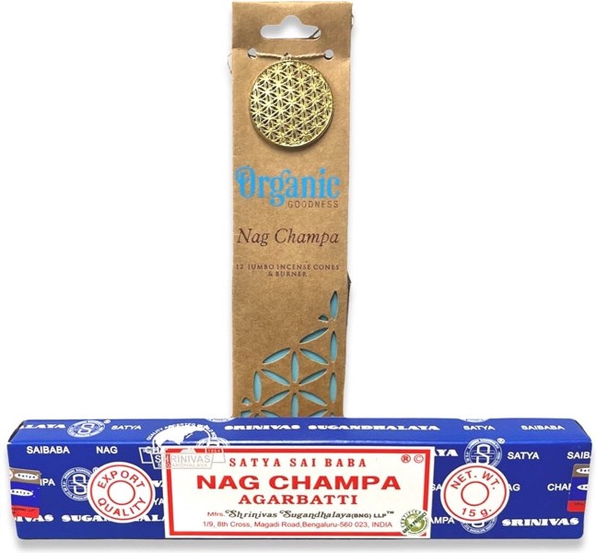 Satya Nag Champa Wierook Cadeauset met Wierookstokjes en Wierookkegeltjes