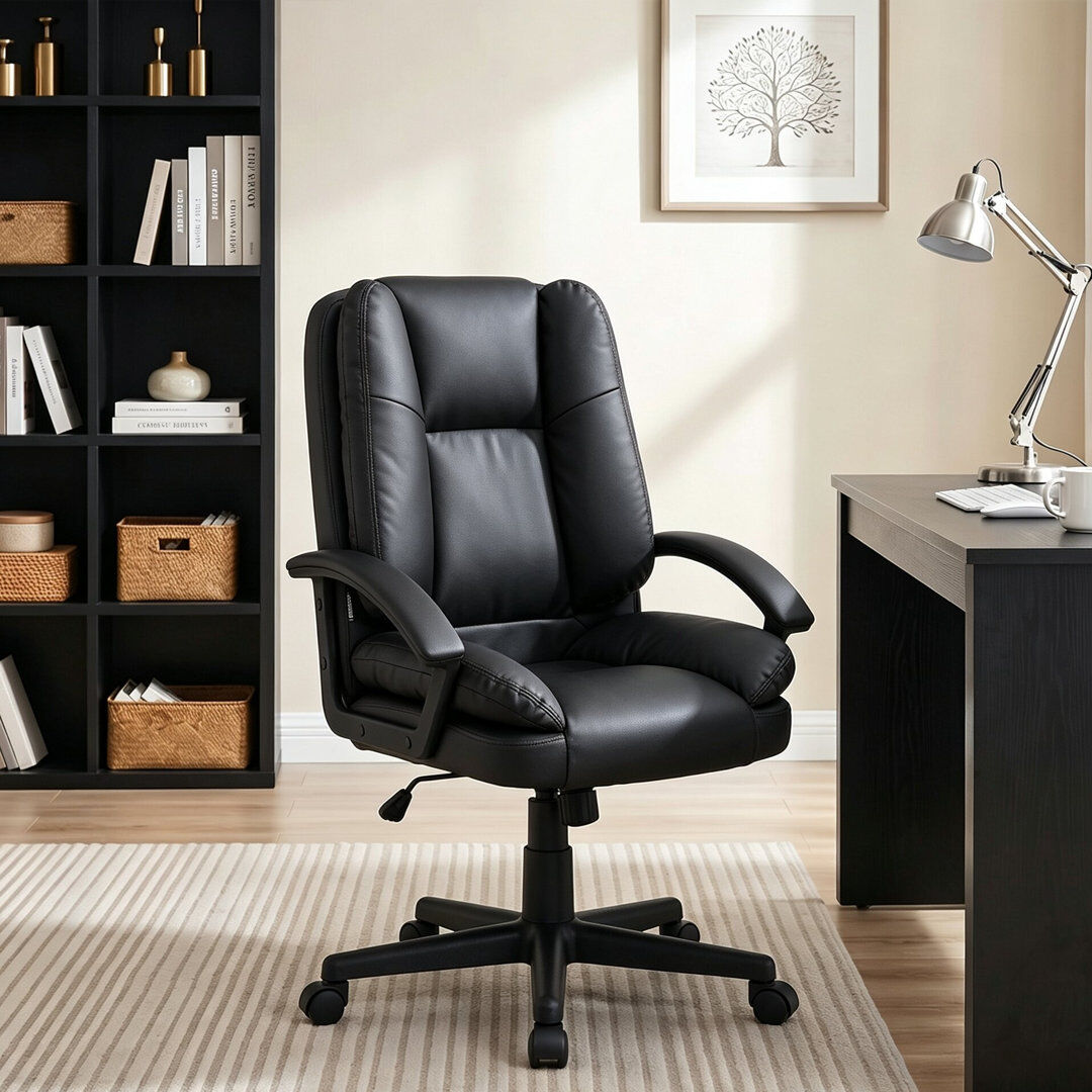 Rebrilliant Office Chair Black 104cm H X 61cm W X 61cm D