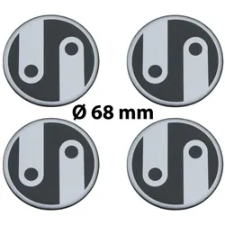 4 x Ø 68 mm Polymere Aufkleber / Ornament / Nabenkappen, Felgendeckel