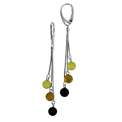 Paar Ohrhänger OSTSEE-SCHMUCK "Ostsee-Schmuck Ohrhänger Amy Ohrhänger Amy", weiß, Ohrringe, Damen, 72 x 6mm, Silber 925 (Sterlingsilber)