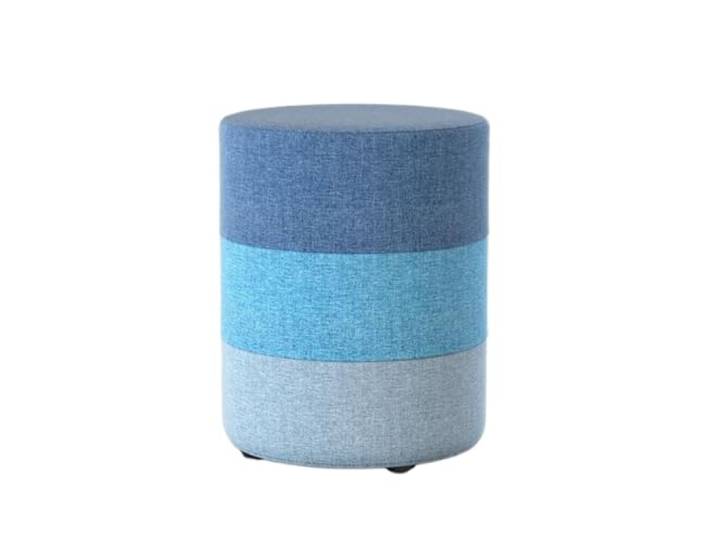 DANNMPX Sitzhocker Wohnzimmer Moderner, Einfacher Fußhocker, Baumwollleinen, Regenbogen, Abnehmbarer, Waschbarer Bezug Zusätzliche Sitzplätze(Blue,29x35cm)