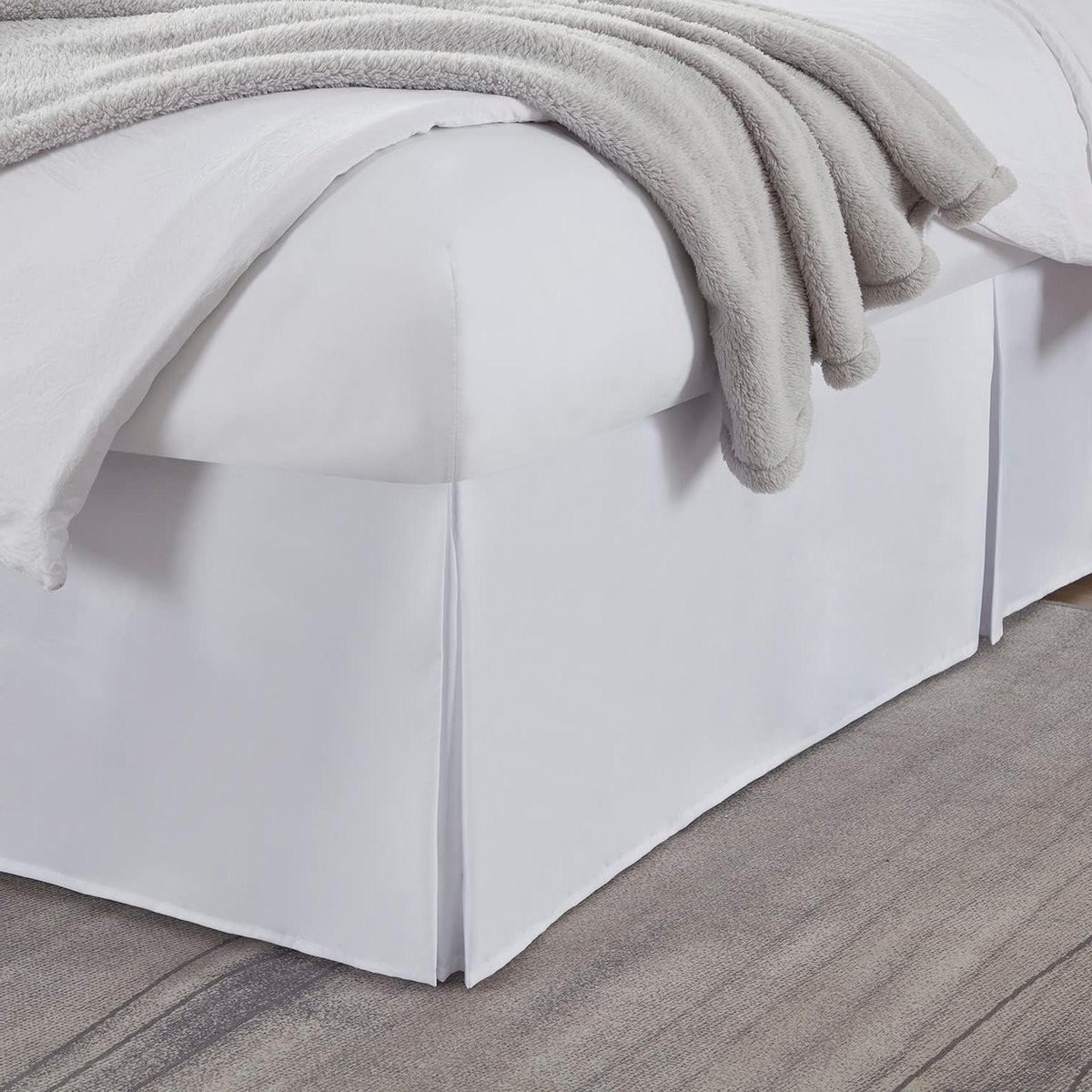Bedrok met ruches Queen size Wit 100% microvezel