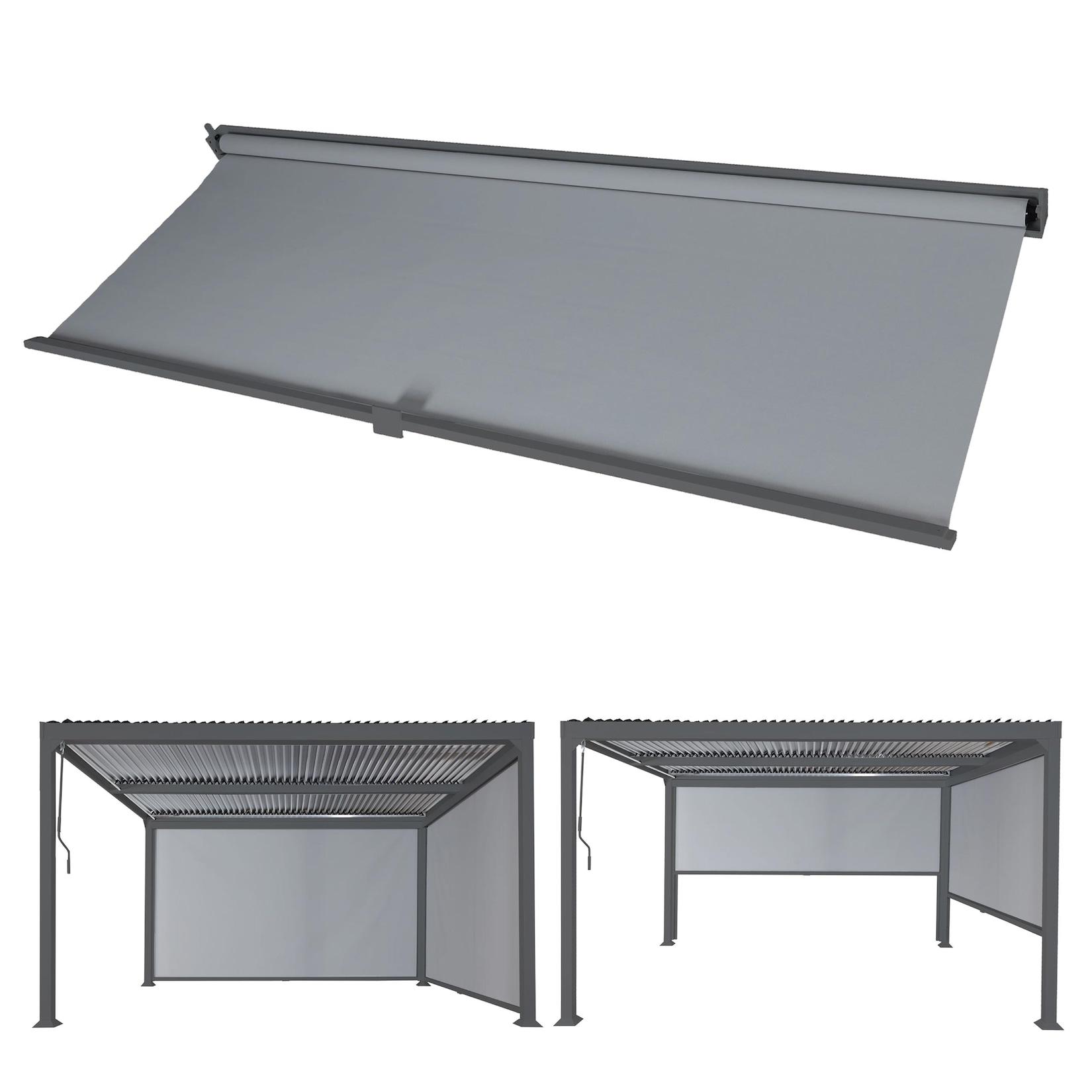 Seitenwand für Pergola MCW-L41, Pavillon Rollo Ersatzseitenwand, Stoff/Textil 3x3m ~ anthrazit