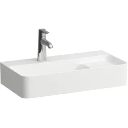 Aufsatzwaschtisch kompakt VAL 310x600x155 1 Hahnloch mit Überlauf seitlich rechts Ablage rechts weiß