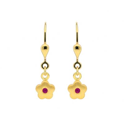 Paar Ohrhänger ADELIA´S "Ohrhänger Ohrringe 333 Gold ( 8K ) mit Rubin", gold, Ohrringe, Damen, Damen, Gold, Goldohrringe