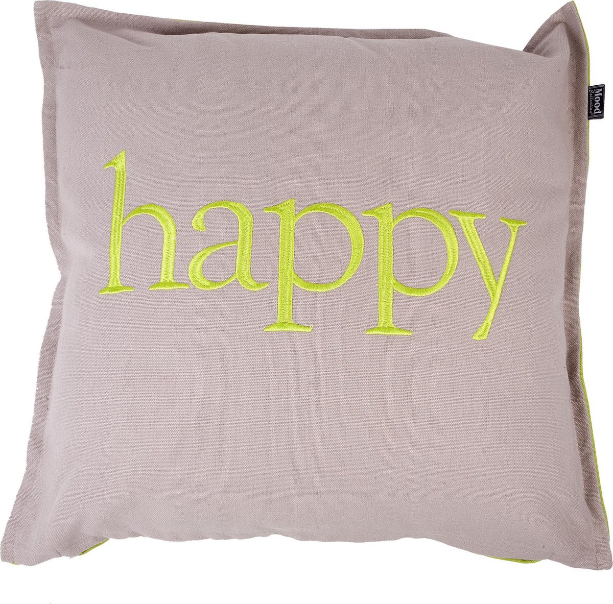 In The Mood Happy Sierkussen Kiezel/Lime 50x50 cm