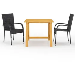 Helloshop26 - 3-teiliges schwarzes Garten-Essset 02_0013644