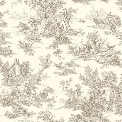 York Wallcoverings Champagne Brown & White Wallpaper