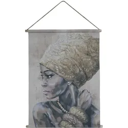 Chic Antique Leinwandbild zum Aufhängen mit Frau, H97/L76 cm