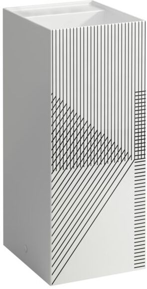 LAUFEN Kartell Waschtisch H811331D011121 37,5x43,5x90cm, Dekor, Liniennetz, grau, ohne Überlauf, ohne Hahnloch