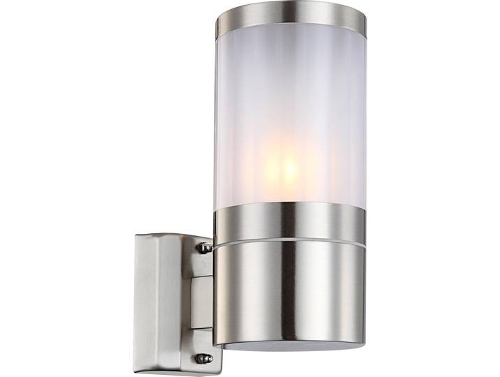 Globo Lighting Außenleuchte Edelstahl silber glänzend, Kunststoff opal, Richtung Lichtschein: aufwärts, IP44, LxBxH: 102x155x240mm, AL: 155mm, exkl. 1x E27 60W 230V