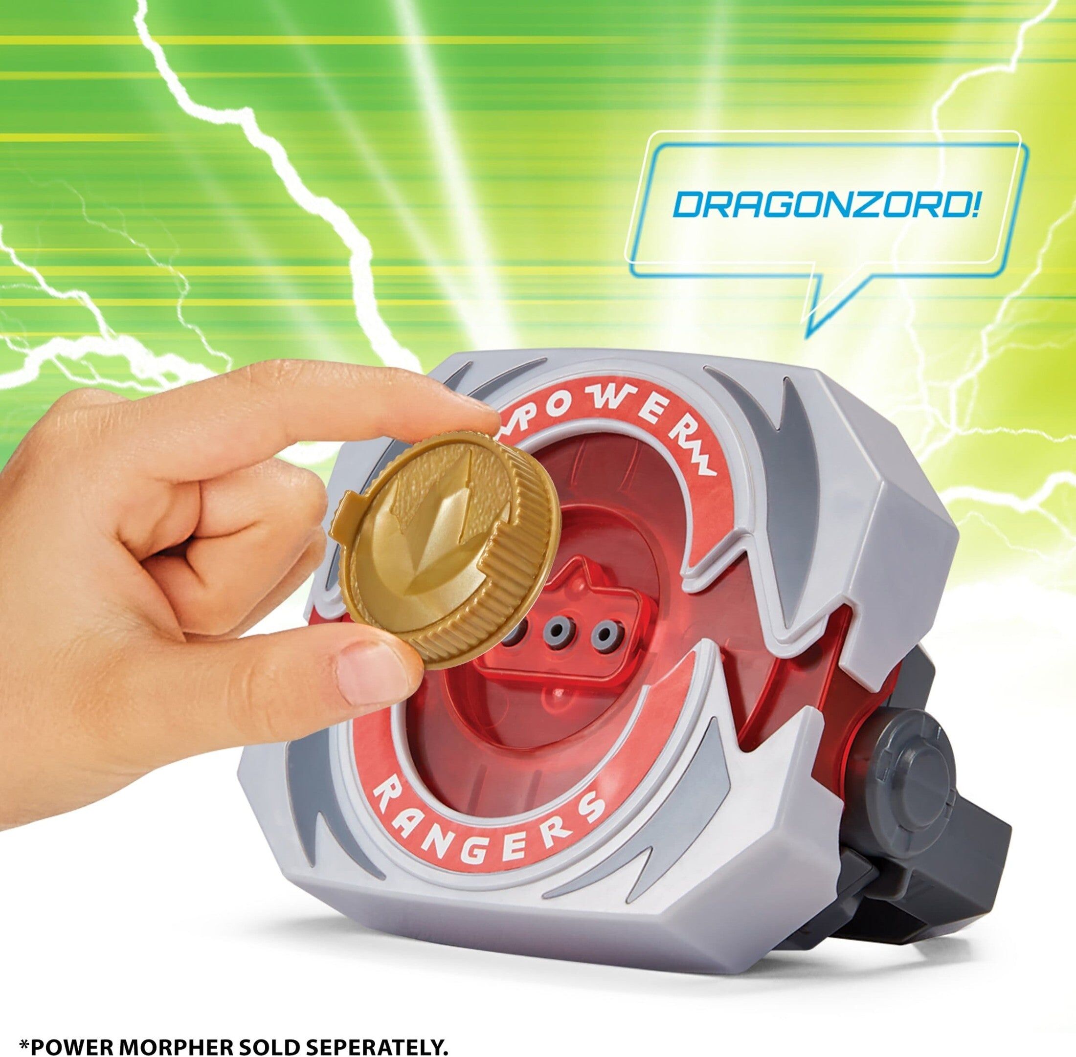 Mighty Morphin Power Rangers Re-Ignition Dragon Dagger - Green Ranger's Signature Weapon with Sounds and Phrases - Playmates Toys
