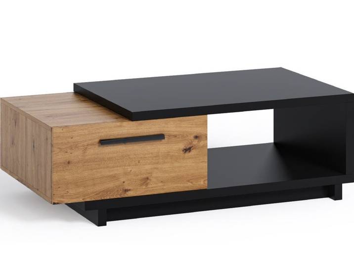 Marmex Möbel Couchtisch INES 120/3 moderner Tisch mit Schublade und offenem Fach