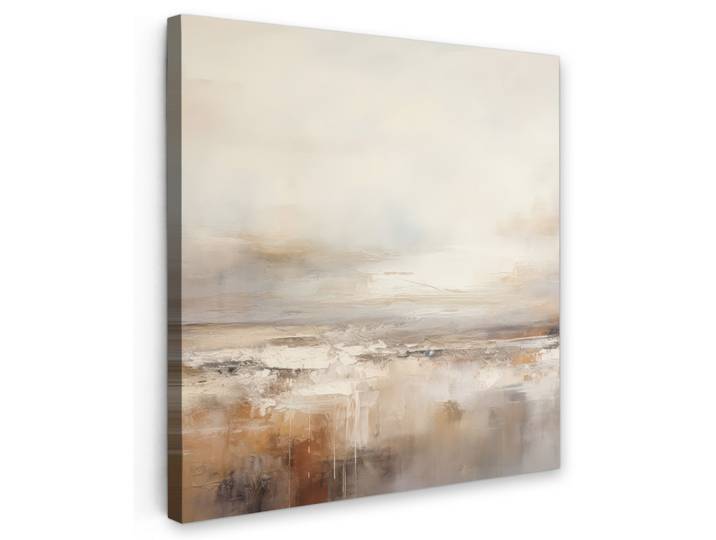 LEINWANDBILD Kunst - Industriell - Grau - Braun - Abstrakt Wandbild Wohnzimmer 50x50 cm
