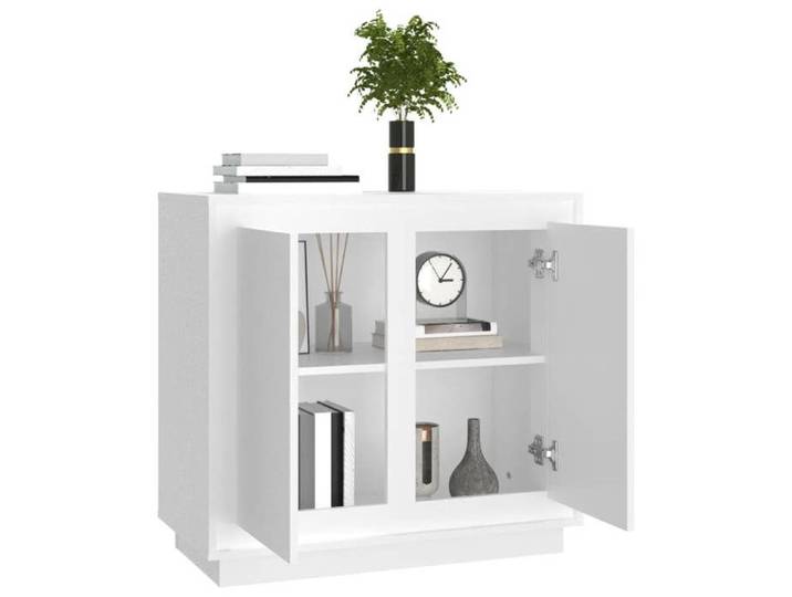 Blanc Commode Salon CHIC Buffet bas/Cabinet 1 PC blanc 80x34x75 cm bois d'ingénierie N13500