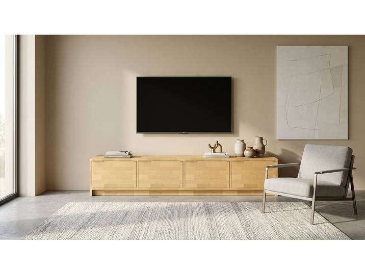 Commode basse sur mesure Pickawood Hêtre Naturel huilé