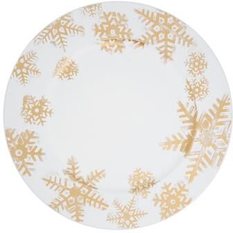Saro Lifestyle Charger Plates With Snowflake Design (Set of 4)