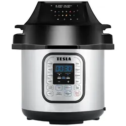 Tesla EliteCook K70 WiFi Duo, Dampfgarer + Reiskocher, Silber