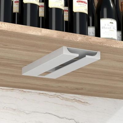 Uplift Treasures Hanging Wine Glass Rack Under Cabinet Stemware Holder 1pc White