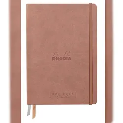 Rhodiarama, Goalbook Creation A5 mit festem Umschlag, 50 Blatt Lavis technique weiß blanko 200g, mit Gummizugverschluss - Rosenholz 194154C