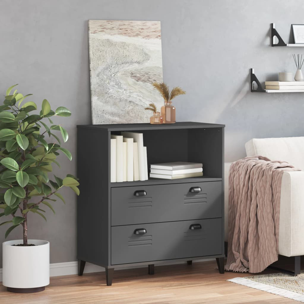Latitude Run Aurther 90 cm H x 80 cm W Bookcase Anthracite Grey