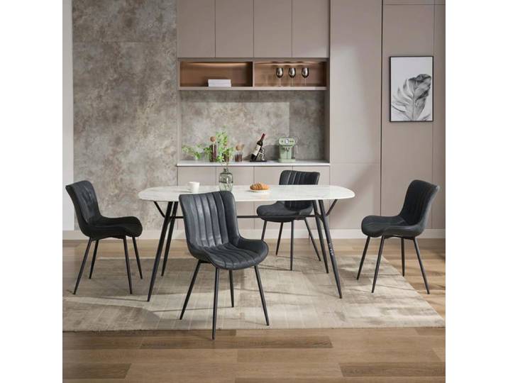4 chaises salle à manger cuir noir