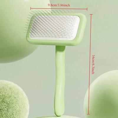 Uplifted Finds Dog And Cat Grooming Brush Stainless Steel Pet Hair Remover With Comfort Handle square Brush Green