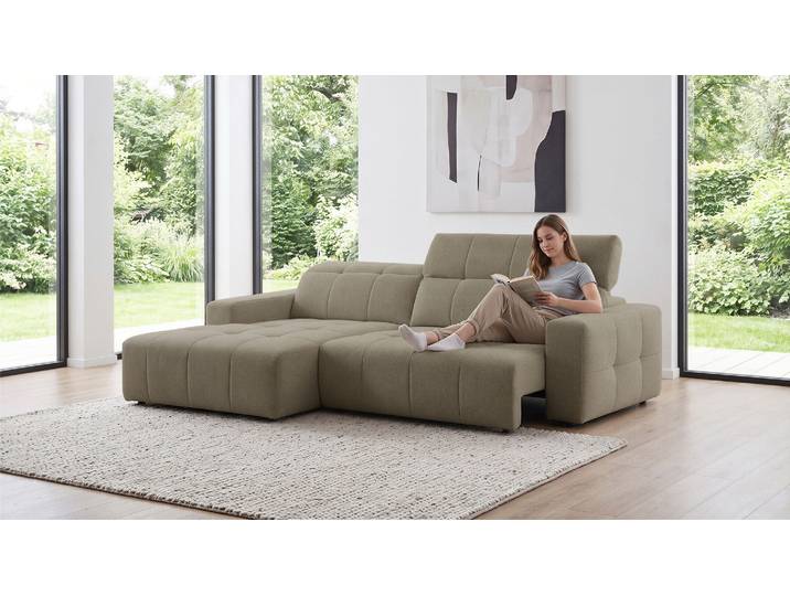 Ecksofa Lovestory mit Kopfteilverstellung und Motor. Funktion