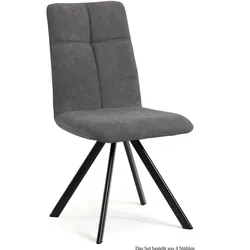 ESSZIMMERSTUHL (4er-Set) Davyd 47x92x60 Schwarz/Grau