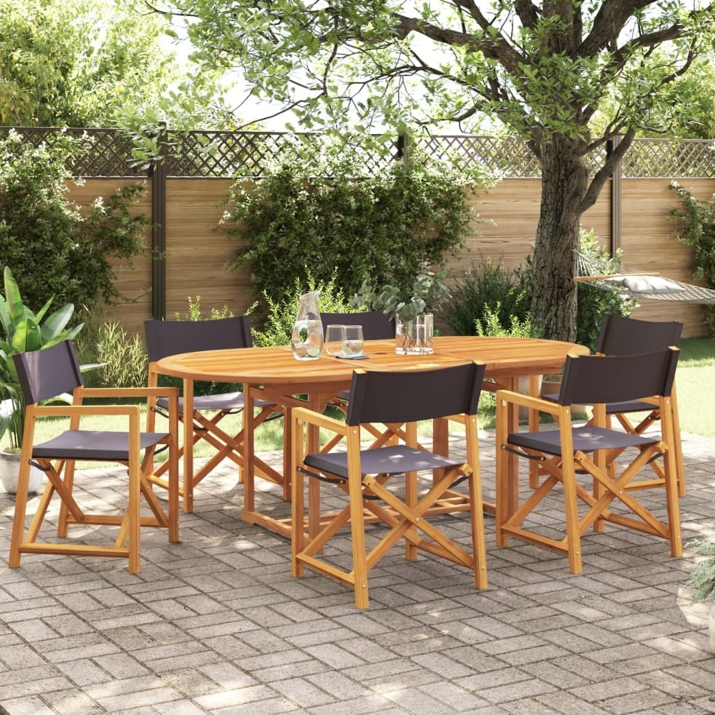 Maison Exclusive - 6-teiliges Klappstuhl-Set, dunkelgrauer Stoff