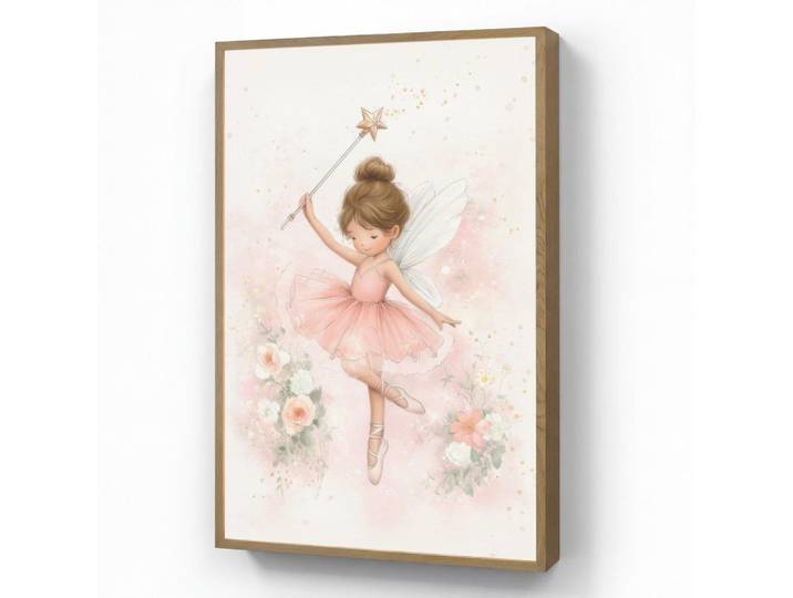 OnlyWow Wandleuchte MIT Akku Ballerina - Fee - Blumen - Rosa 60x90 cm, Rechteckig, LED integrated, 60x90x8 cm, Lampen & Leuchten, Innenbeleuchtung, Wandleuchten