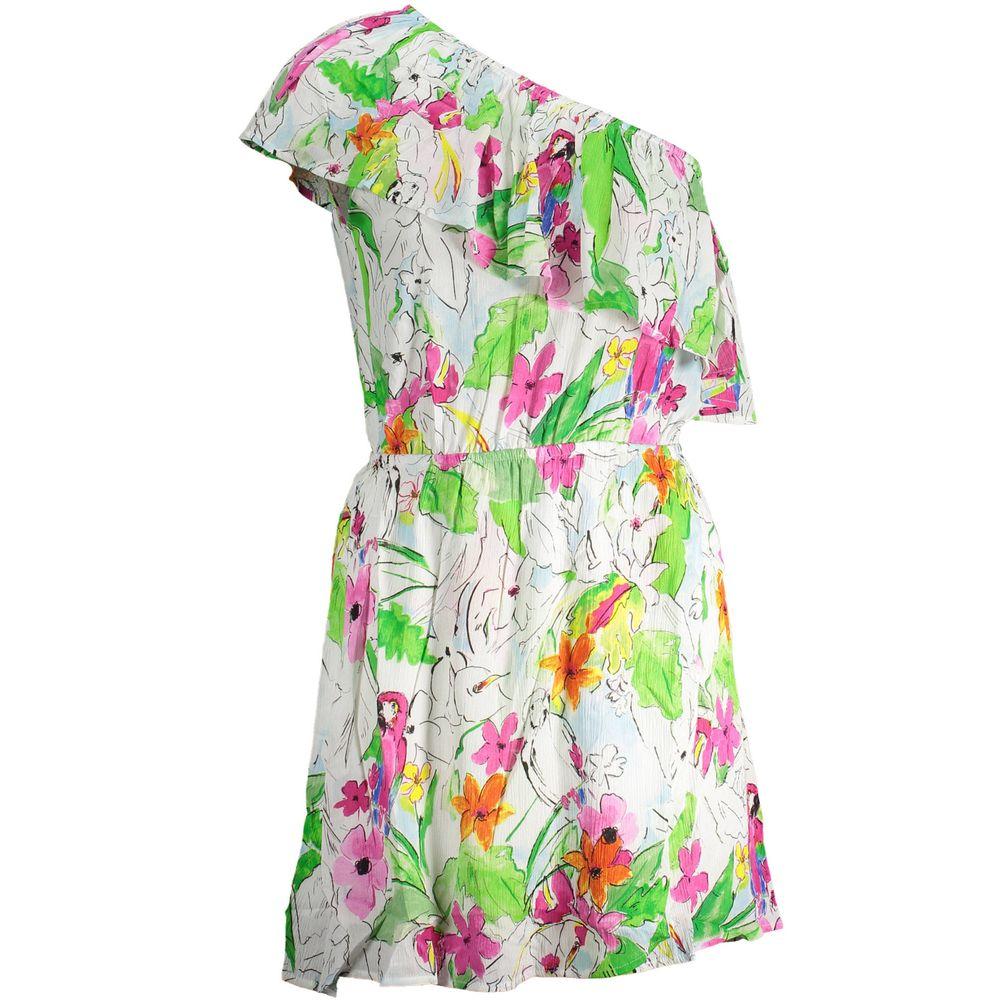 Blumenpapagei Mini-Kleid, lockere Passform