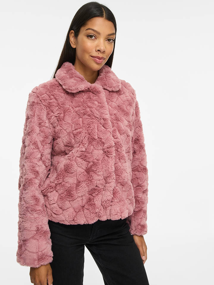 Vila Kunstpelzjacke in Rosa - 42