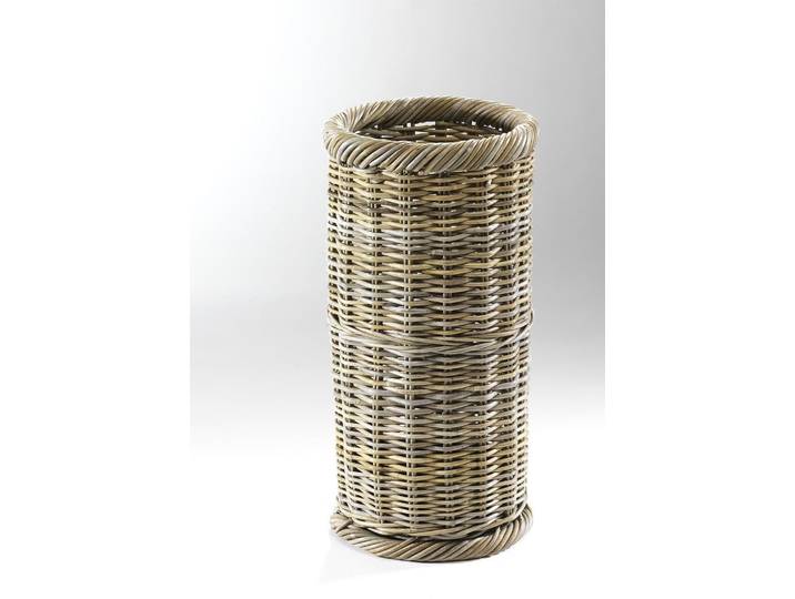 Schirmständer LOCKER, grau, B:56cm H:56cm T:56cm, Regenschirmständer, Schirmständer, rund, Ø 28 cm, aus Rattan