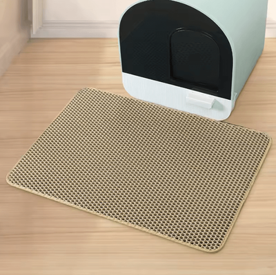 Inspire Curations PawGuard Waterproof Cat Litter Trapping Mat For Cleaner Floors khaki 60x90cm