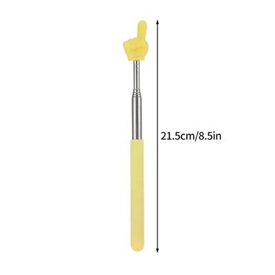 Telescopic Finger Teaching Pointer Stick Stainless Steel Extendable Whiteboard Pointer single Finger Yellow